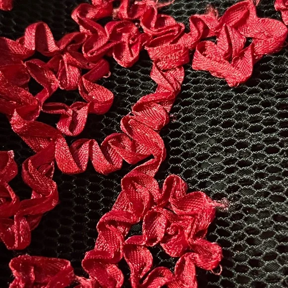 RIBBON embroidered Red Floral Skirt - Picture 7 of 10